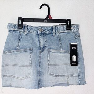 Madden NYC Light Wash Denim Mini Skirt - Light Blue